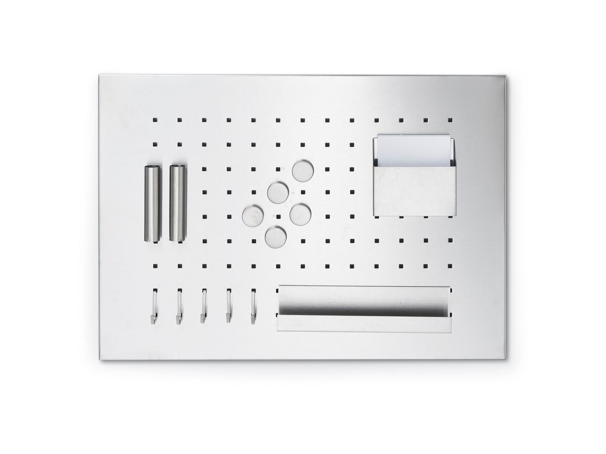 ZELLER Memoboard en métal 50x35cm 11125 argenté, avec ustensiles (4003368111254)