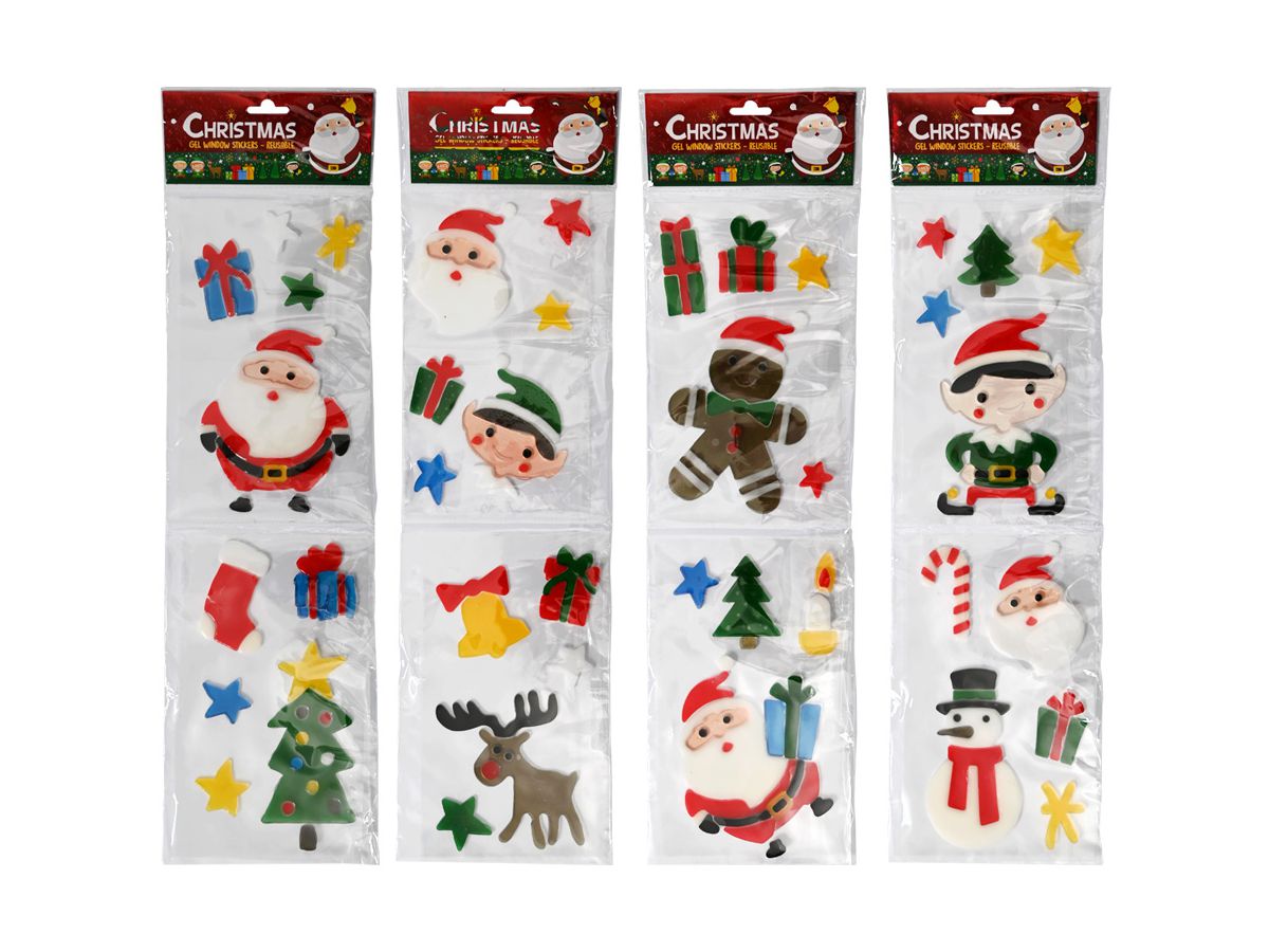ROOST Autocollant de fenêtre-gel ST804 Noël 4 pièces assortis (8711851804014)