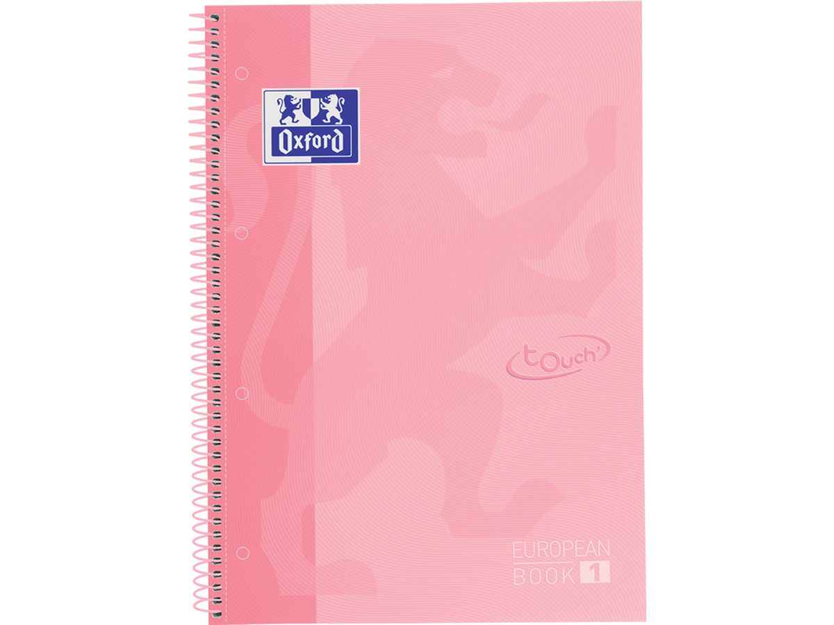 OXFORD Libro a spirale scacchiera A4+ 400117272 rosa pastel 80 fogli (8412771028190)