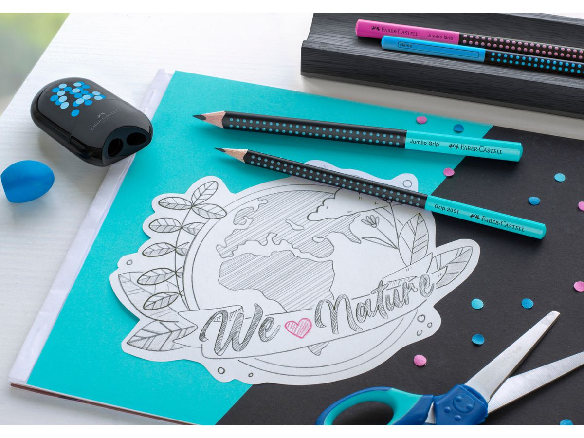 FABER-CASTELL Matita Jumbo Grip 511912 Two Tone nero/turchese (4005405119124)