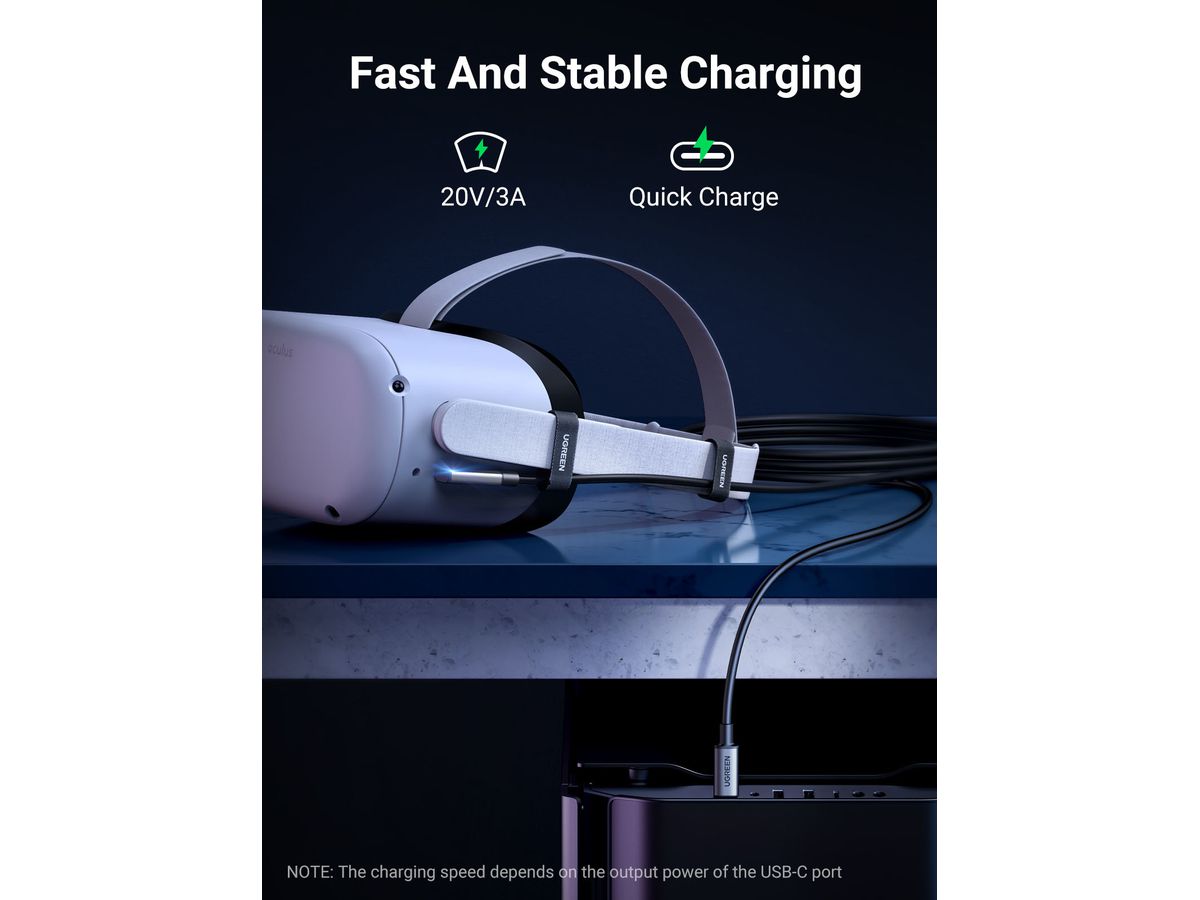 UGREEN Cable Right Angle 90629 BB 5m, USB-C to USB-C Link,Bl. BB (6957303896295)