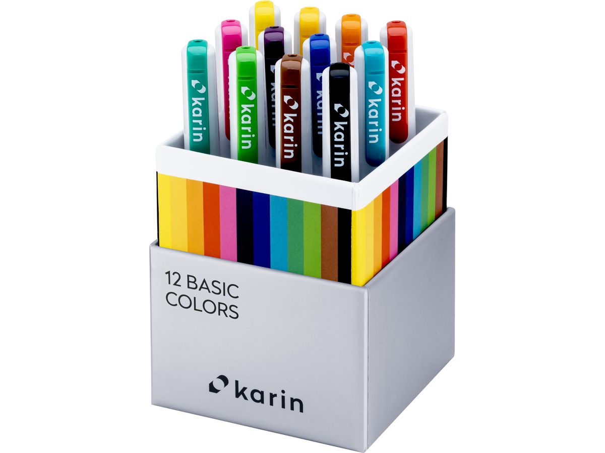 KARIN Real Brush Pen Pro 0.4mm 31C Basic Colours 12 pezzi (5904446031312)