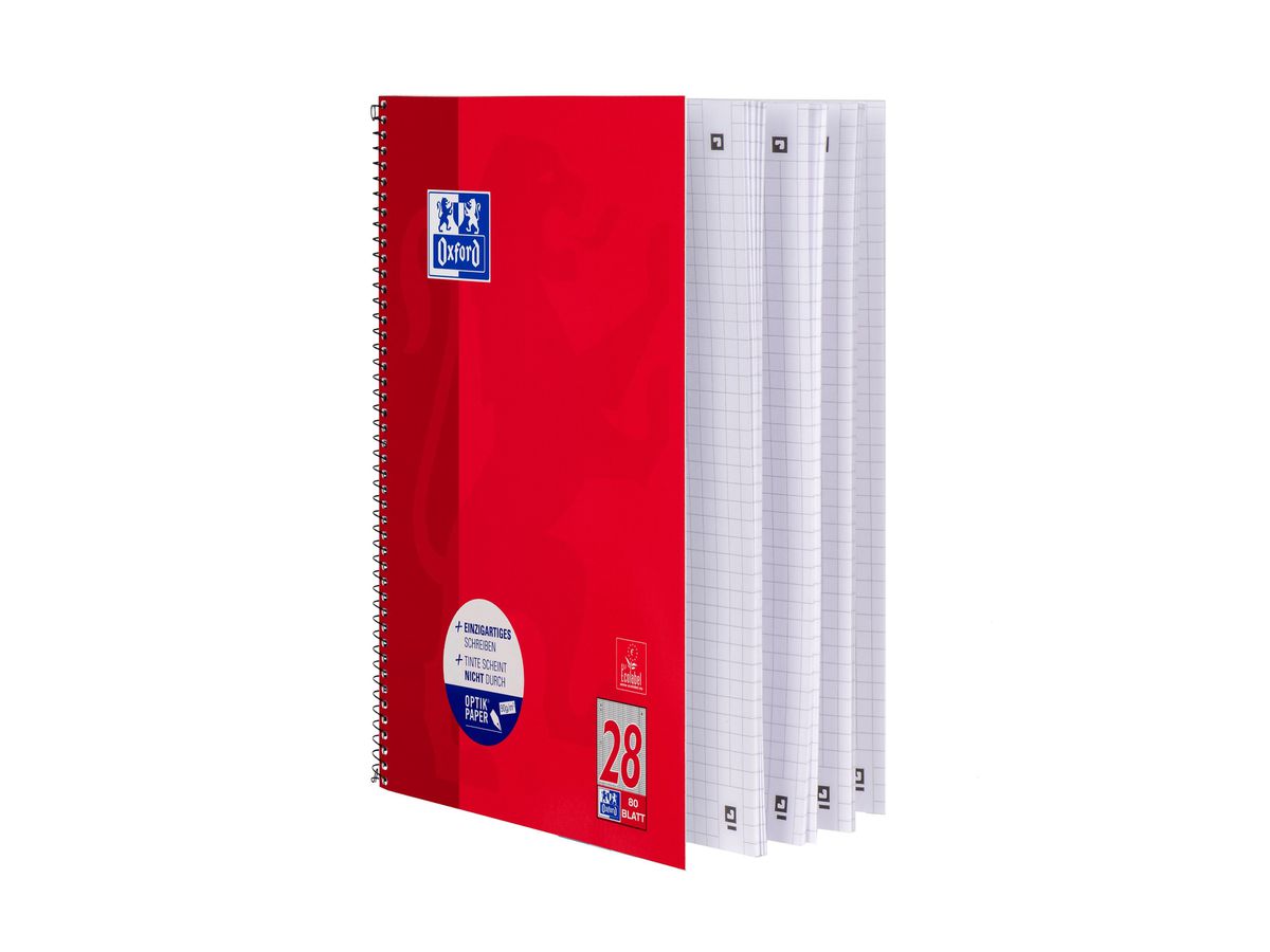 OXFORD School Collegeblocco A4+ 400061038 quadretti 5mm, 80 fgl 3 pez (4006140013296)