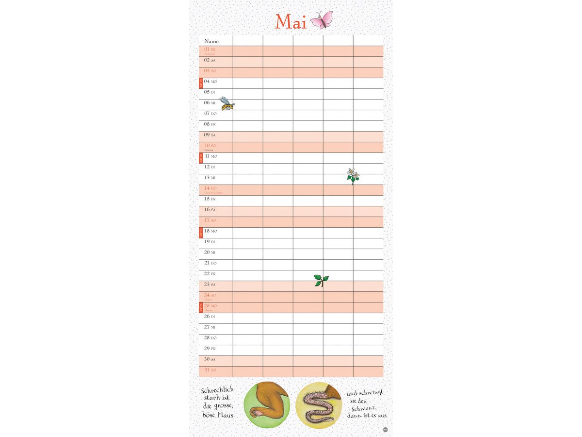 HEYE Pianificatore Grüffelo 2026 23444+26 1M/1P TE 5 colonne 21x45cm (9783756412006)