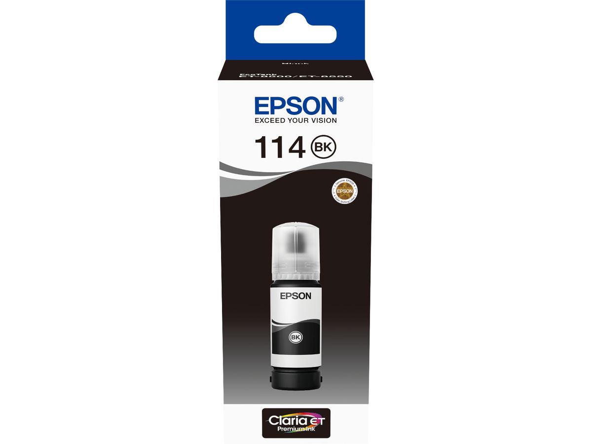 EPSON Bouteille d'encre 114 noir T07A140 EcoTank ET-8500 6700 pages (8715946687285)
