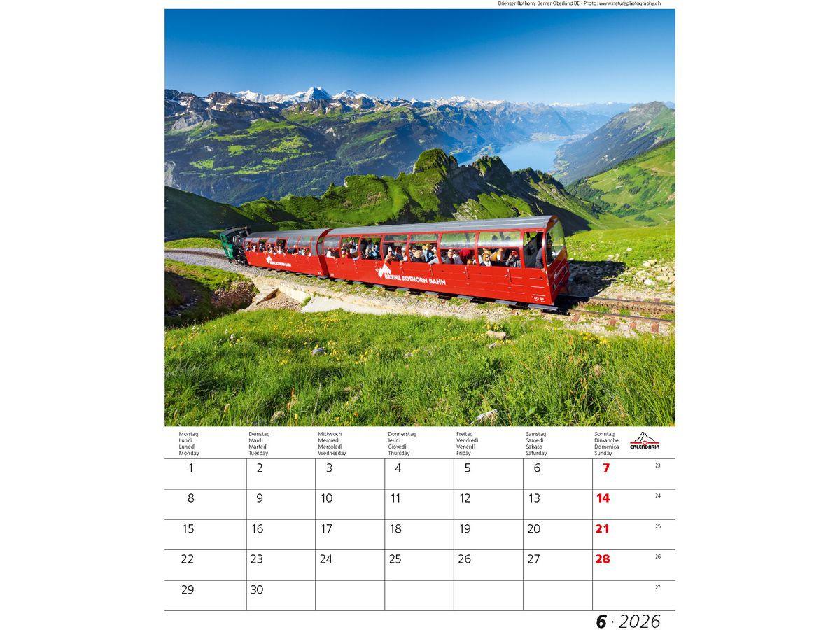 CALENDARIA Bildkalender 2026 9783036205304 Berge + Täler ML 31x40cm (9783036205304)