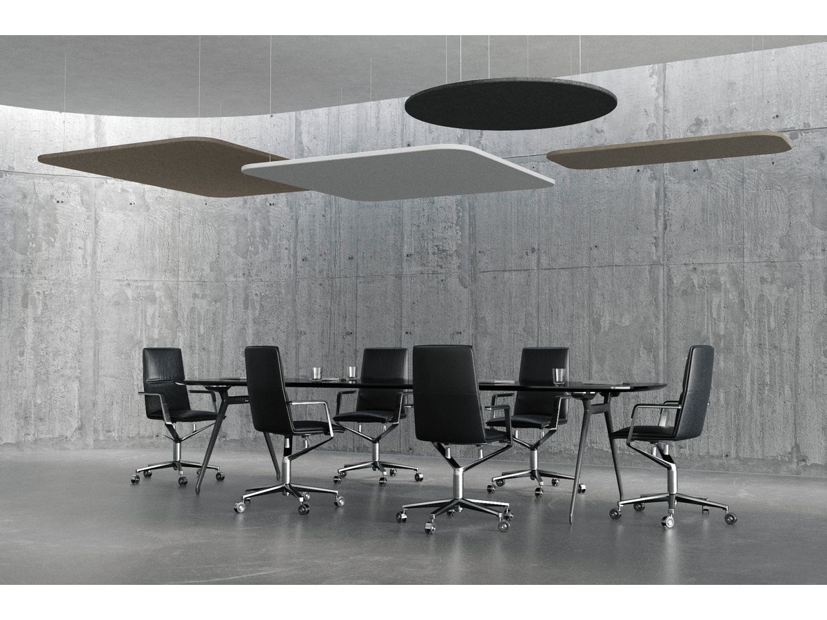 SUONO Elementi soffitto XL 180x180cm 2212.X24.2600 SQUARE, nero (7640439764895)
