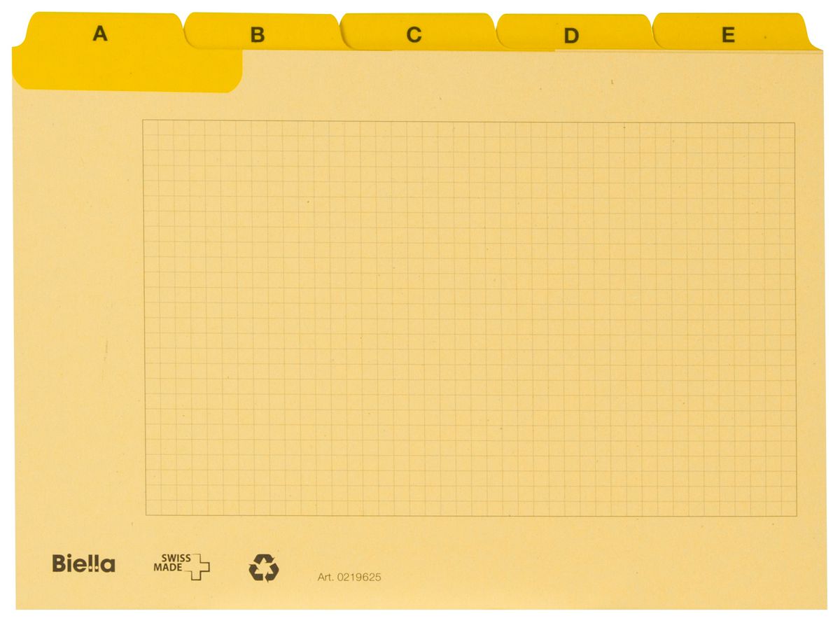 BIELLA Cartes-quides A-Z A6 21962520U jaune 25 pcs. (7611365252114)