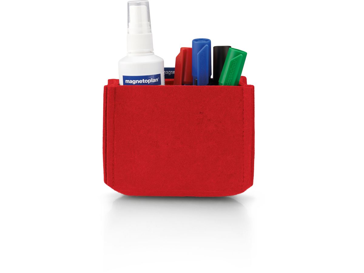 MAGNETOPLAN Portapenne magnetoTray M 1227706 rosso, feltro riciclato (4013695063010)