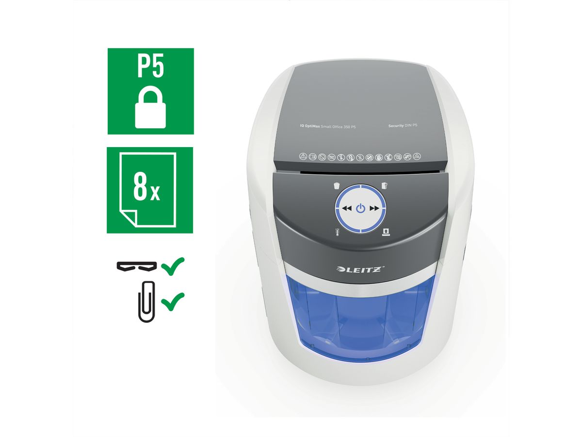 LEITZ Distruggidocumenti OptiMax 8359-20-00 Small Office 350, P5, 22lt (4002432142484)