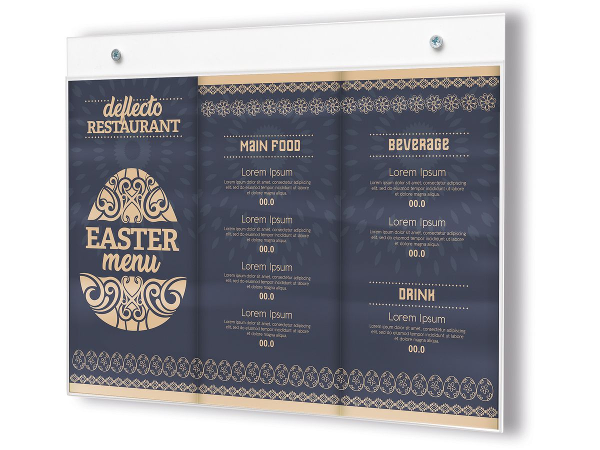 DEFLECTO Info Dislpay Classic Image A4 46901 transversal, montage mural (0079916469010)