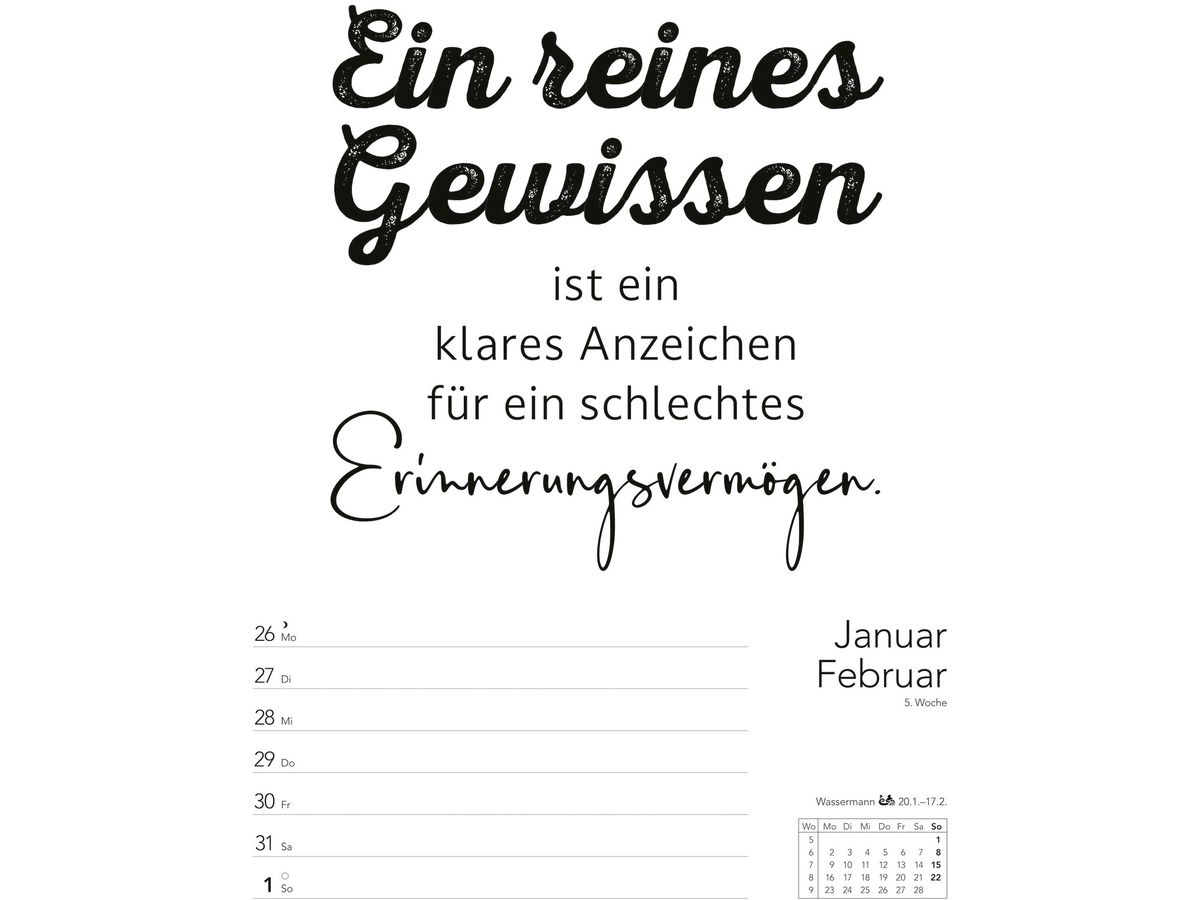 HARENBERG Agenda hebdomadaire 2026 3310134+26 Sprüche-Kalender DE 25x35.5cm (9783840036811)