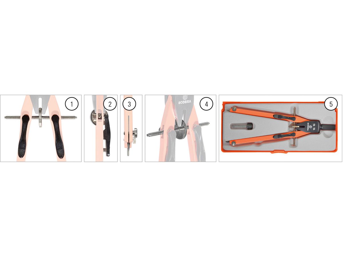 ECOBRA Compasso Duo-Tec 17cm 426119 350mm, arancione (4011123652201)