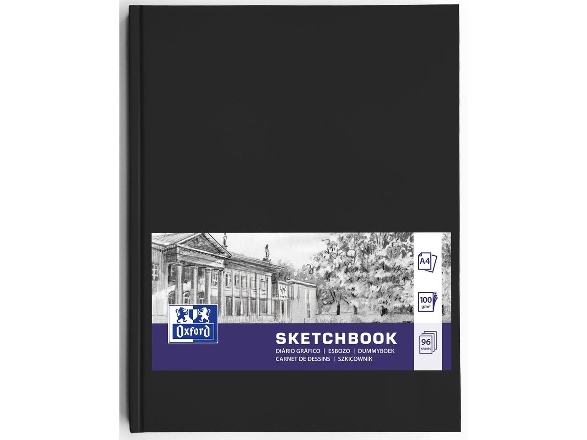 OXFORD Skizzenbuch A4 400152623 schwarz, blanco, 100g 96 Blatt (5904017390909)