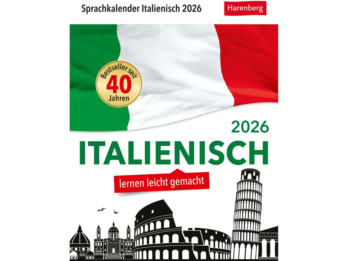 HARENBERG Abreisskalender 2026 2111000+26 Italienisch DE, IT 12.5x16cm (9783840035852)