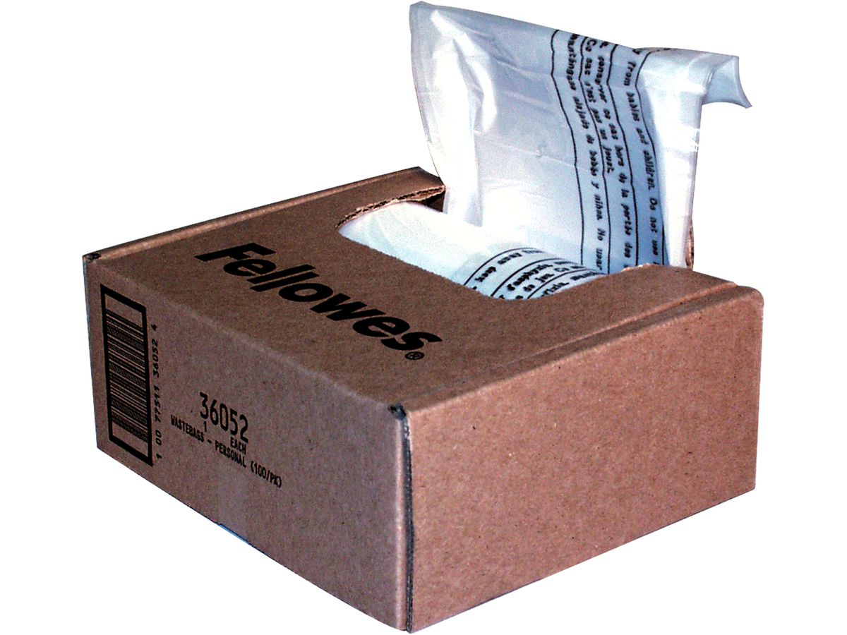 FELLOWES Sac p. Destructeur de docum. 36052 P,DS,PS,SB-MS-Series 100 pcs. (0077511360527)