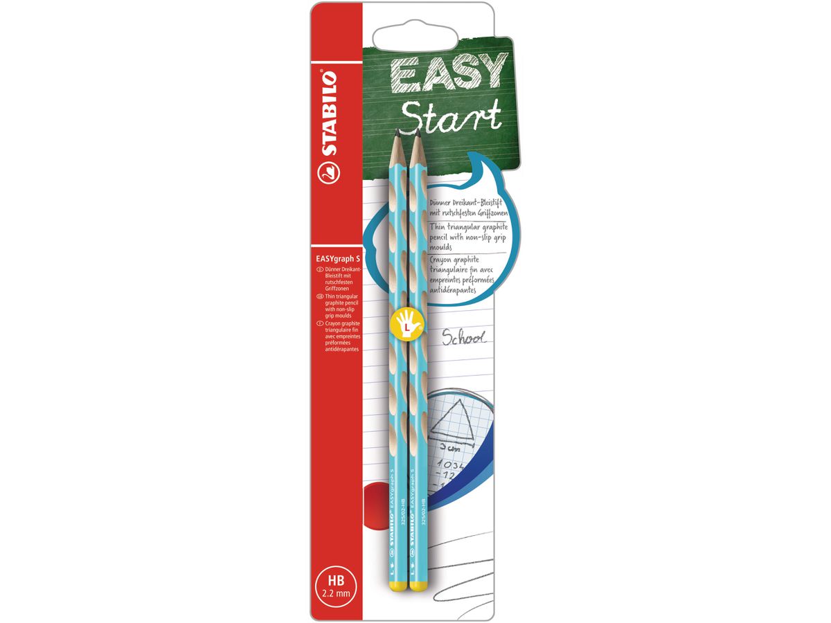 STABILO Crayon EASYgraph S HB B-53107-5 bleu, L 2 pcs. (4006381531078)