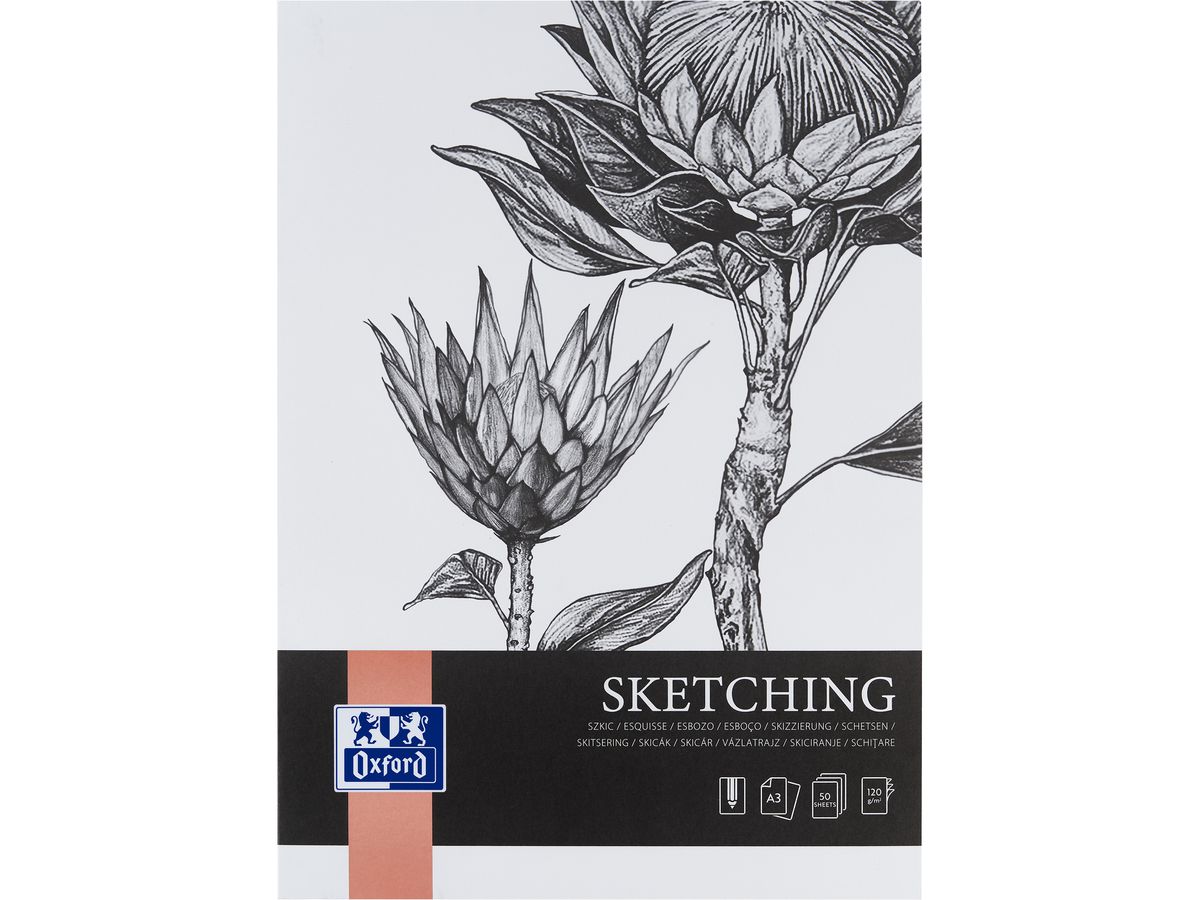OXFORD Art Skizzenblock A3 400166120 blanko, 120g 50 Blatt (5904017077824)