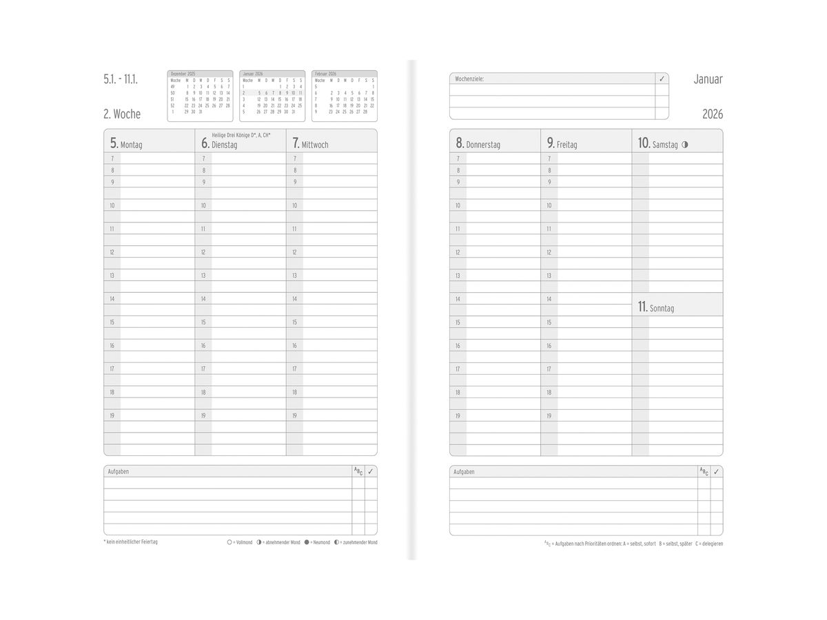 CHRONOPLAN Chronobook Business 2026 50806Z.26 1S/2P noir A5 (4004182088296)