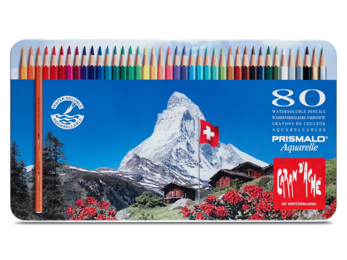 CARAN D'ACHE Farbstifte Prismalo 3mm 999.380 ass. in Metallsch. 80 Stück (7610186013805)