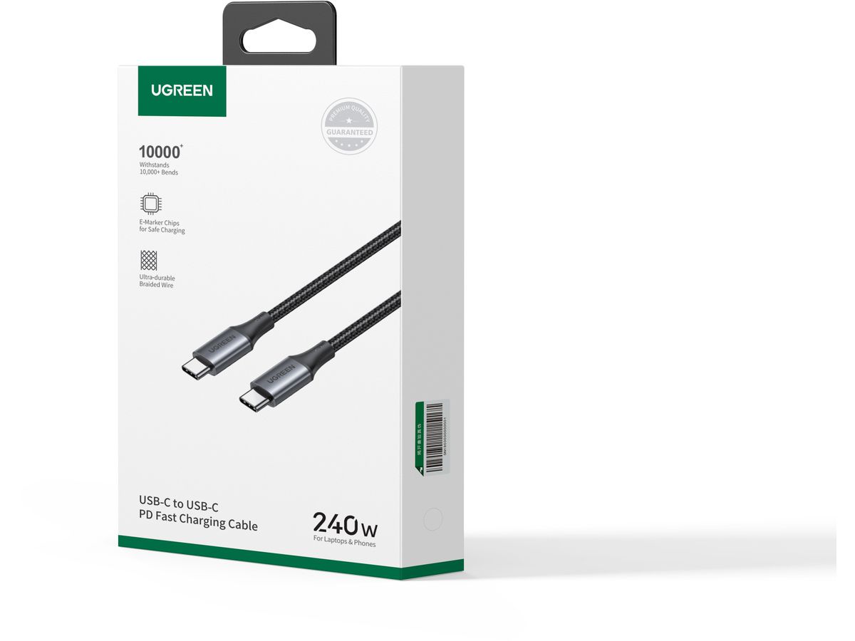 UGREEN Cable USB-C-to-USB-C, PD 3.1 90440 Charging&Data (240W), 2m (6957303894406)
