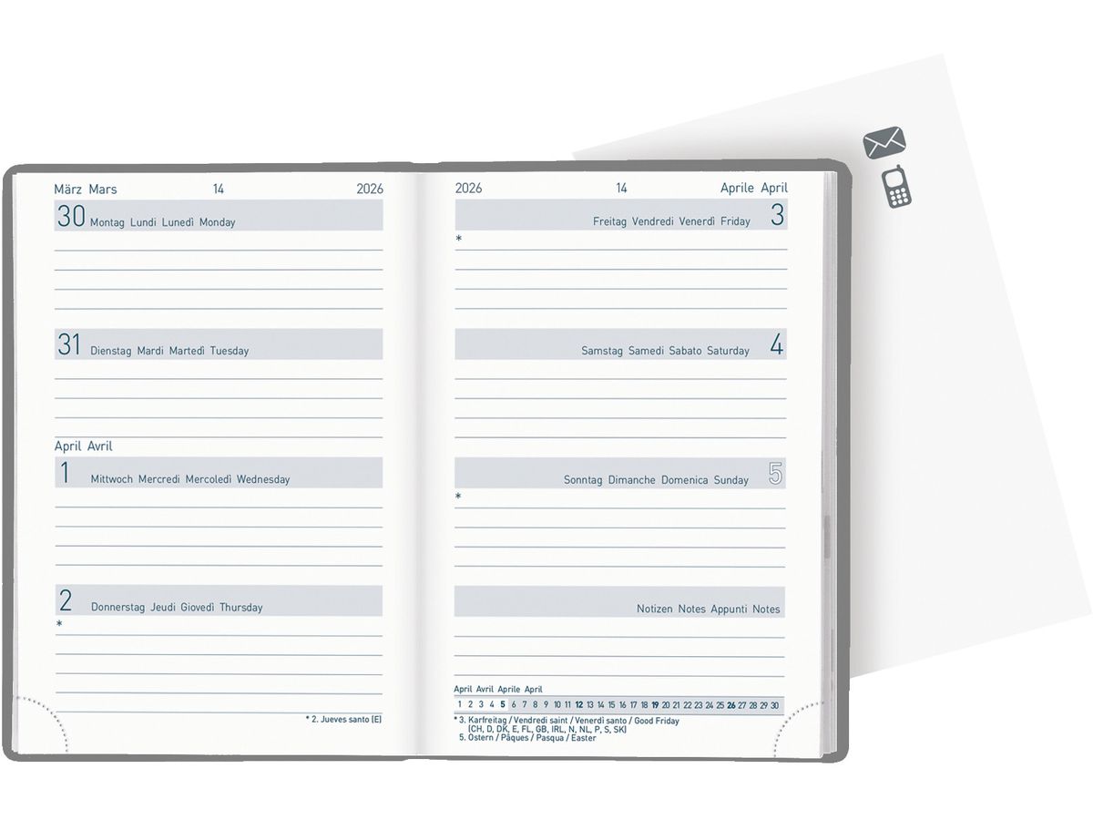 BIELLA Agenda Mittelformat 2026 822313790026U 1S/2P Wildflower ML 7.6x11cm (7611365525119)