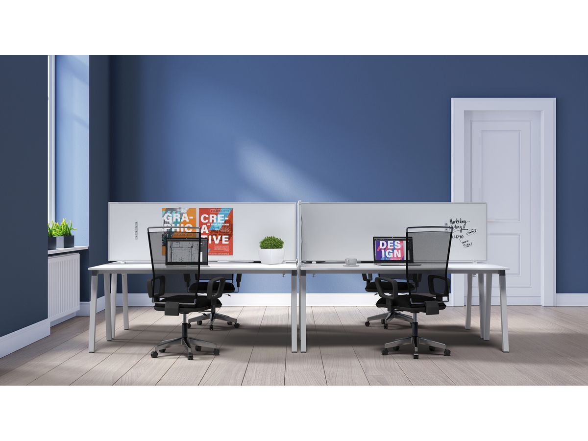 MAGNETOPLAN Tischtrennwand VarioPin 1116004 türkis 1600x500mm (4013695064413)