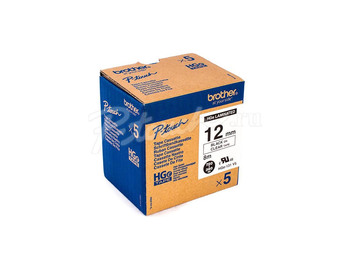 PTOUCH Nastro, High-Grade nero/chiaro HGe-131 12mm/8m 5 pezzi (4977766684576)