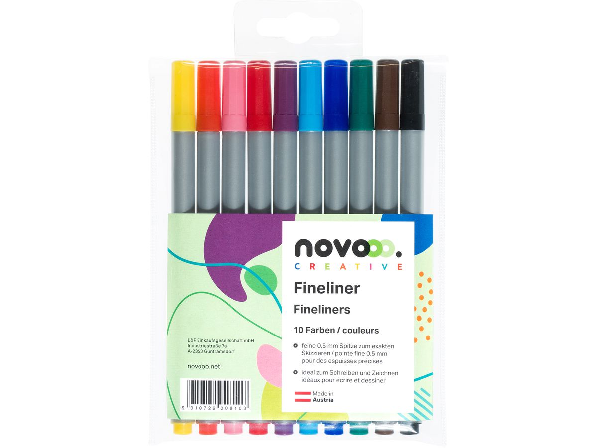 NOVOOO Finliner 0.5mm 21123 assortiti 10 pezzi (9010729008103)