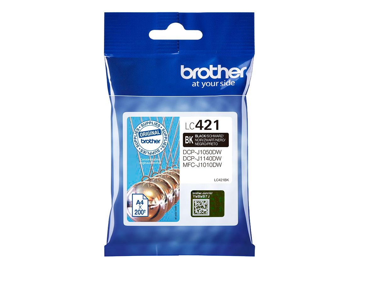 BROTHER Cartouche d'encre noir LC-421BK DCP-J1050 200 pages (4977766810364)