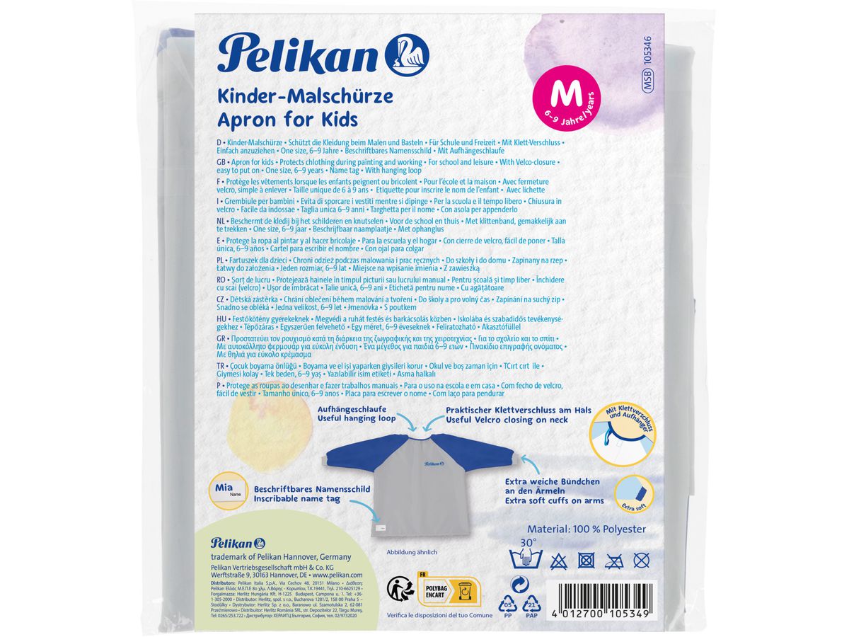 PELIKAN Tablier de peinture à manches 105346 bleu (4012700105349)