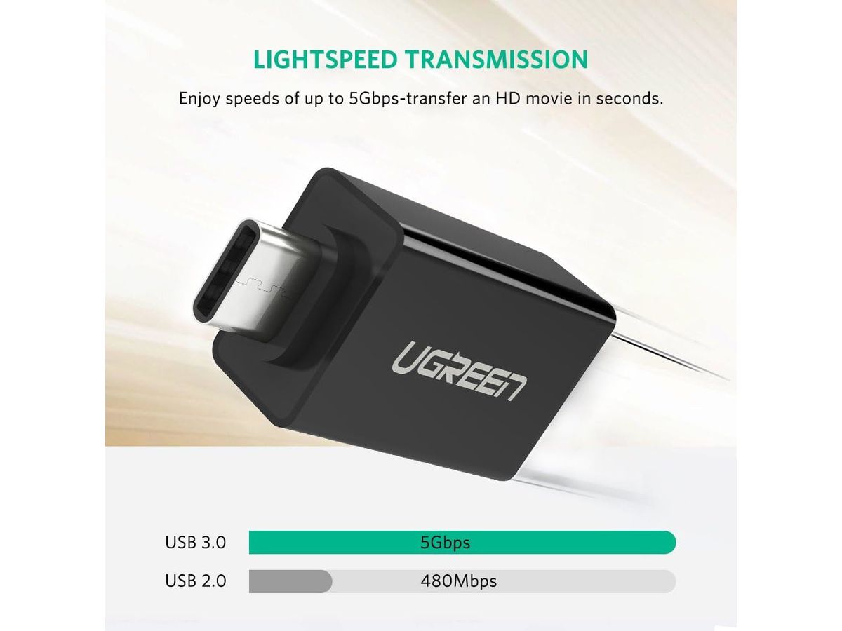 UGREEN Adapter USB-C to USB 20808 3.0 A Female Adapter (BB) (6957303828081)