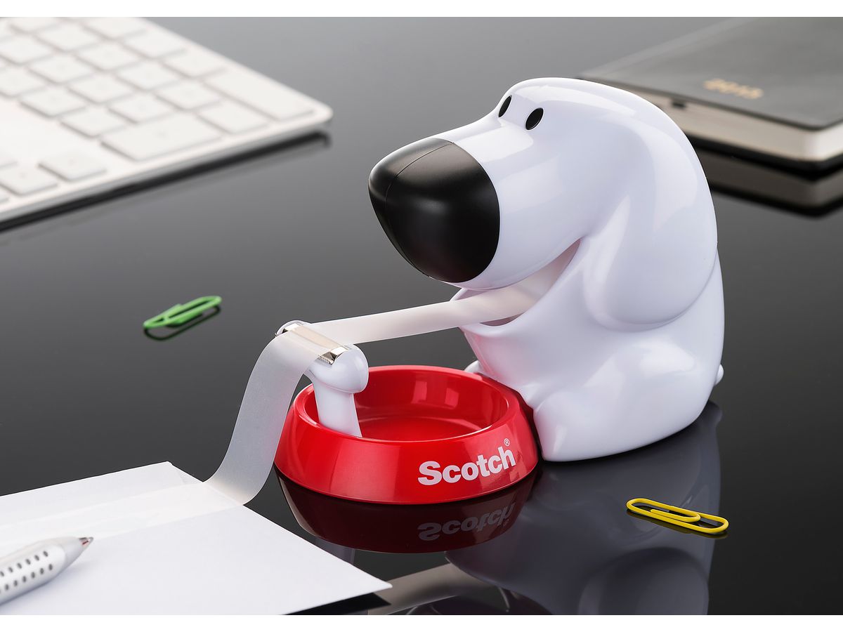 SCOTCH Dispenser Chien blanc C31 incl.1roul.Magic 810 19mmx7.5m (4046719743193)