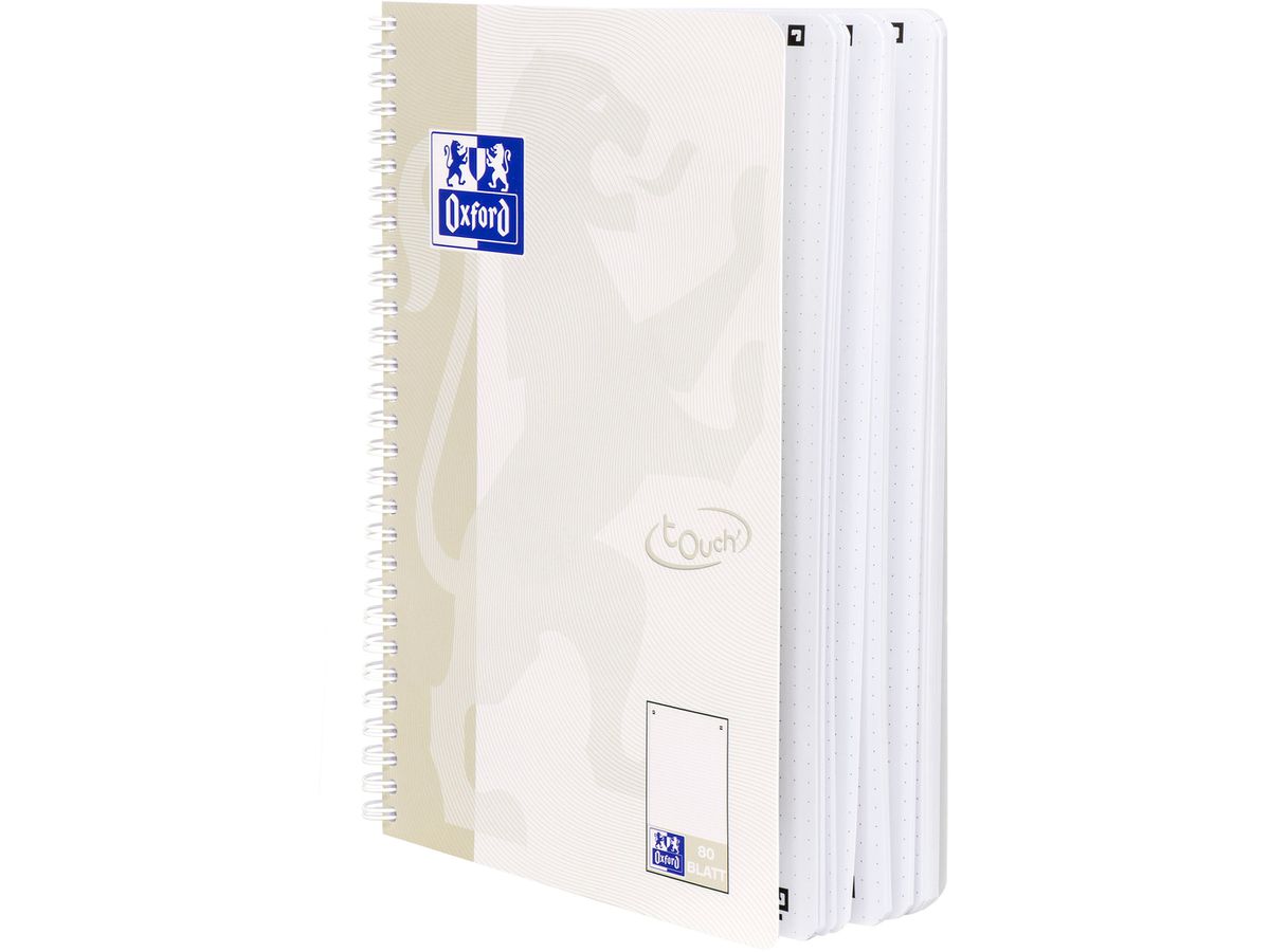 OXFORD Collegeblock TOUCH B5 400132398 dotted, light stone 80 Blatt (4006144022560)