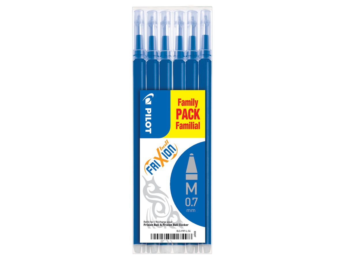 PILOT Refill FriXion Refill BLS-FR7-L-S6 blu, 6 pezzi (4902505525629)