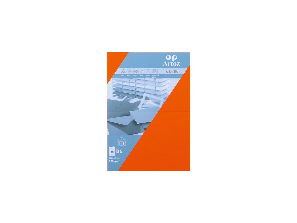 ARTOZ Cartoline 1001 B6 107362265 220g, rosso aragosta 5 fogli (7612450247848)