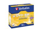 VERBATIM DVD+RW Jewel 4.7GB 43229 1-4x 5 Pcs (0023942432296)