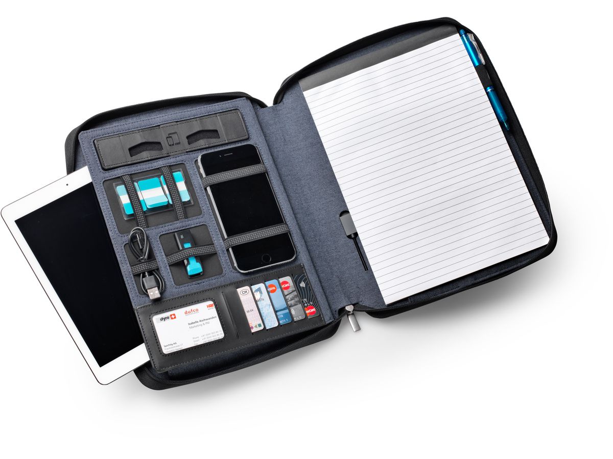 DUFCO Cartella conferenza A4 48-2027.000 Powerbank 5000 mAH, jeans (7612176079839)