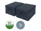 LEITZ Aufbewahrungsbox mit Deckel 6144-00-89 samtgrau 2 Stk. 28.5x20.3x38cm (4002432134632)