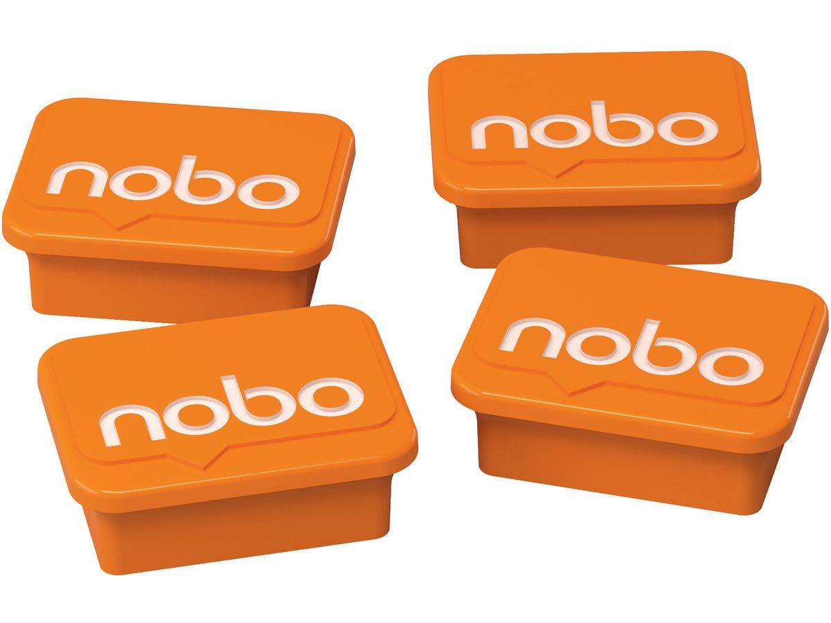 NOBO Magnete 18x22mm 1905327 orange 4 Stück (5028252526135)