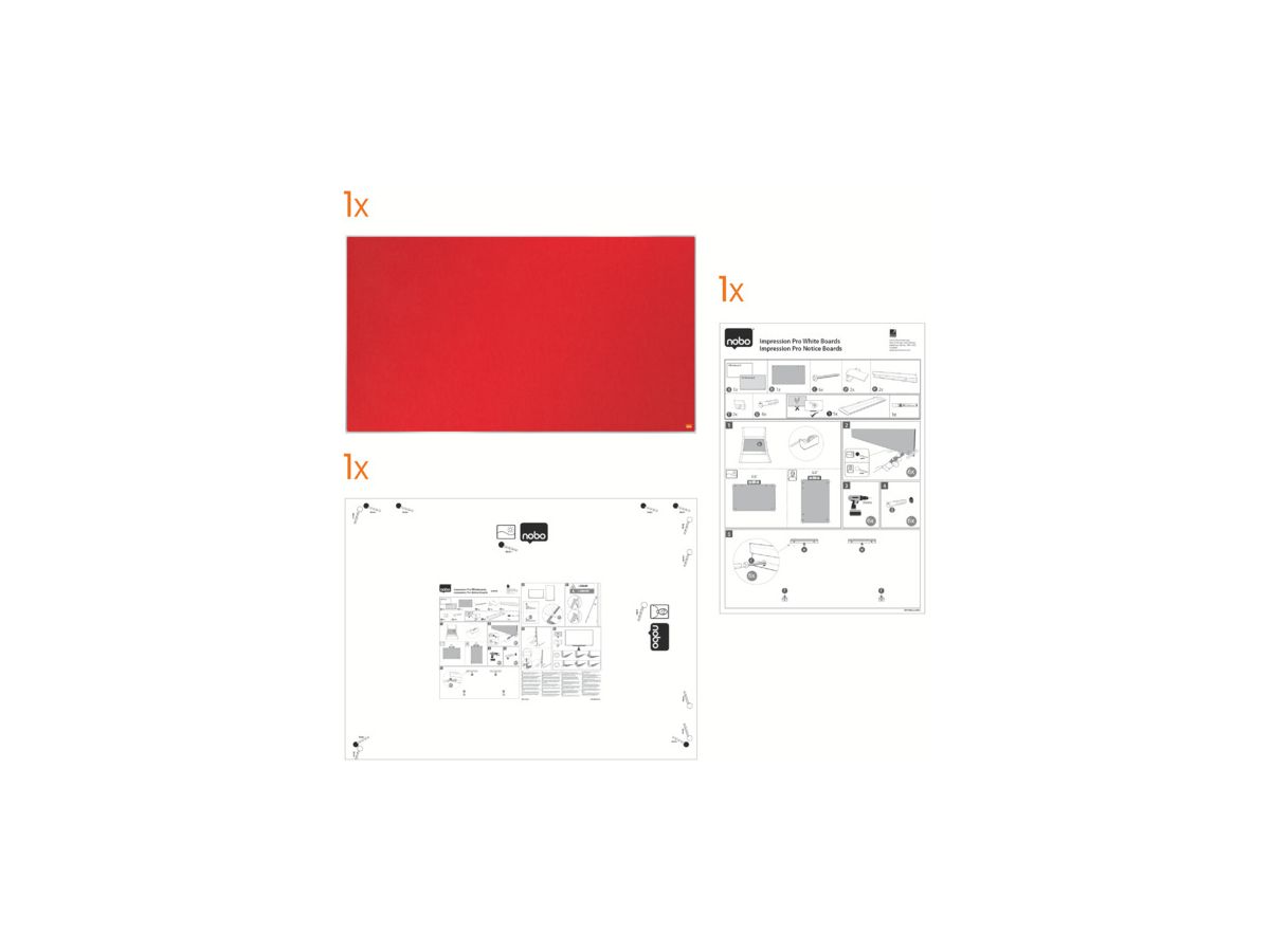 NOBO Lavagna feltro Impression Pro 1915421 rosso, 69x122cm (5028252613262)