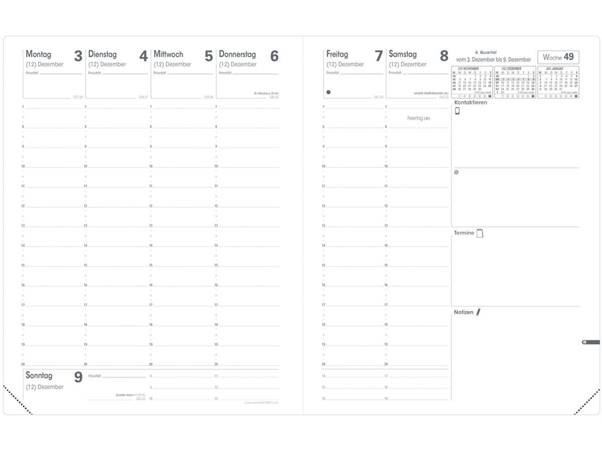 QUO-VADIS Agenda Pre 777 Soho 2026 016613Q 1S/2P bleu acier DE 21x27cm (3371010489015)