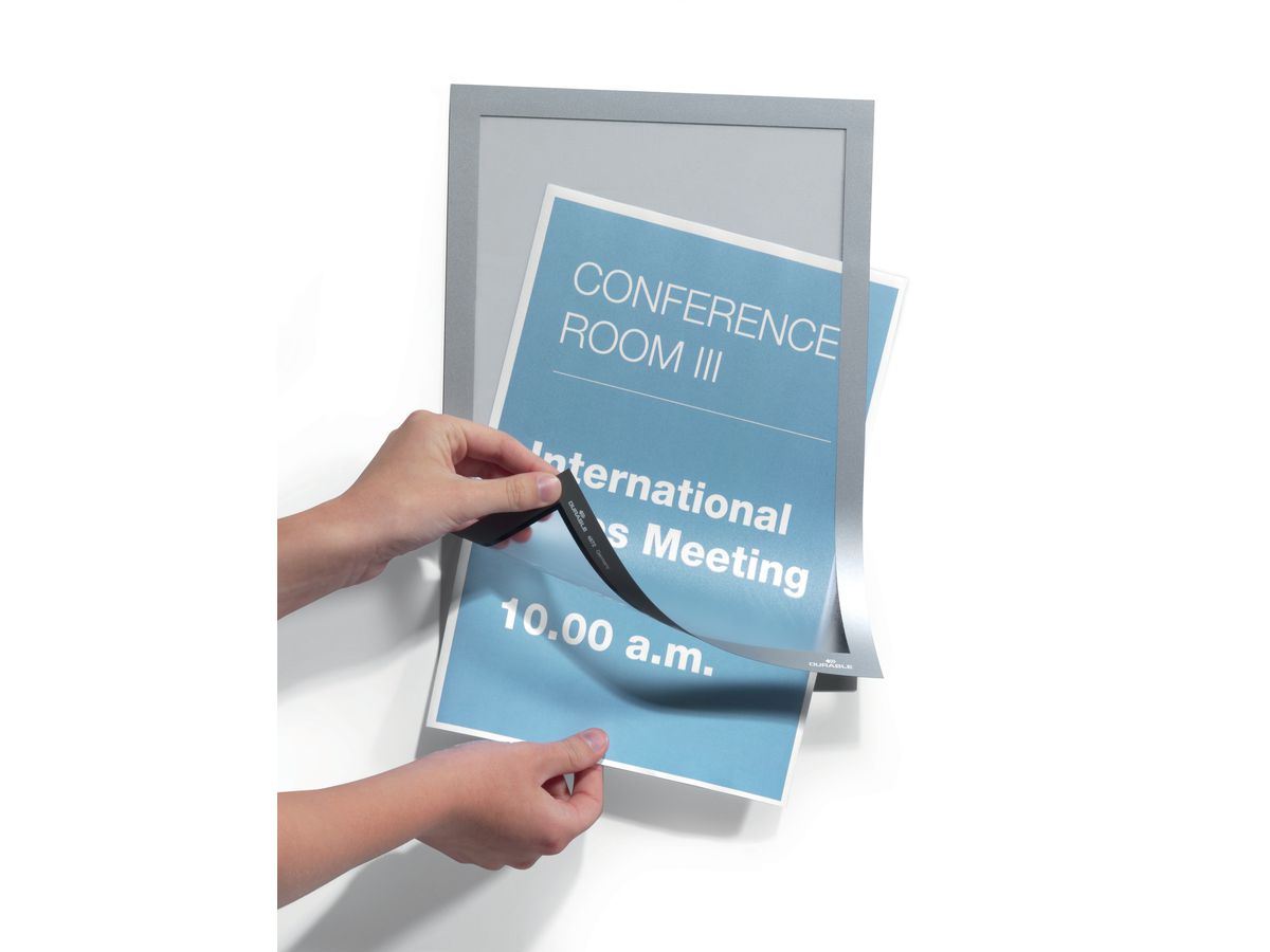 DURABLE Magnetrahmen Duraframe 488223 selbstklebend, silber 10 Stück (4005546405858)