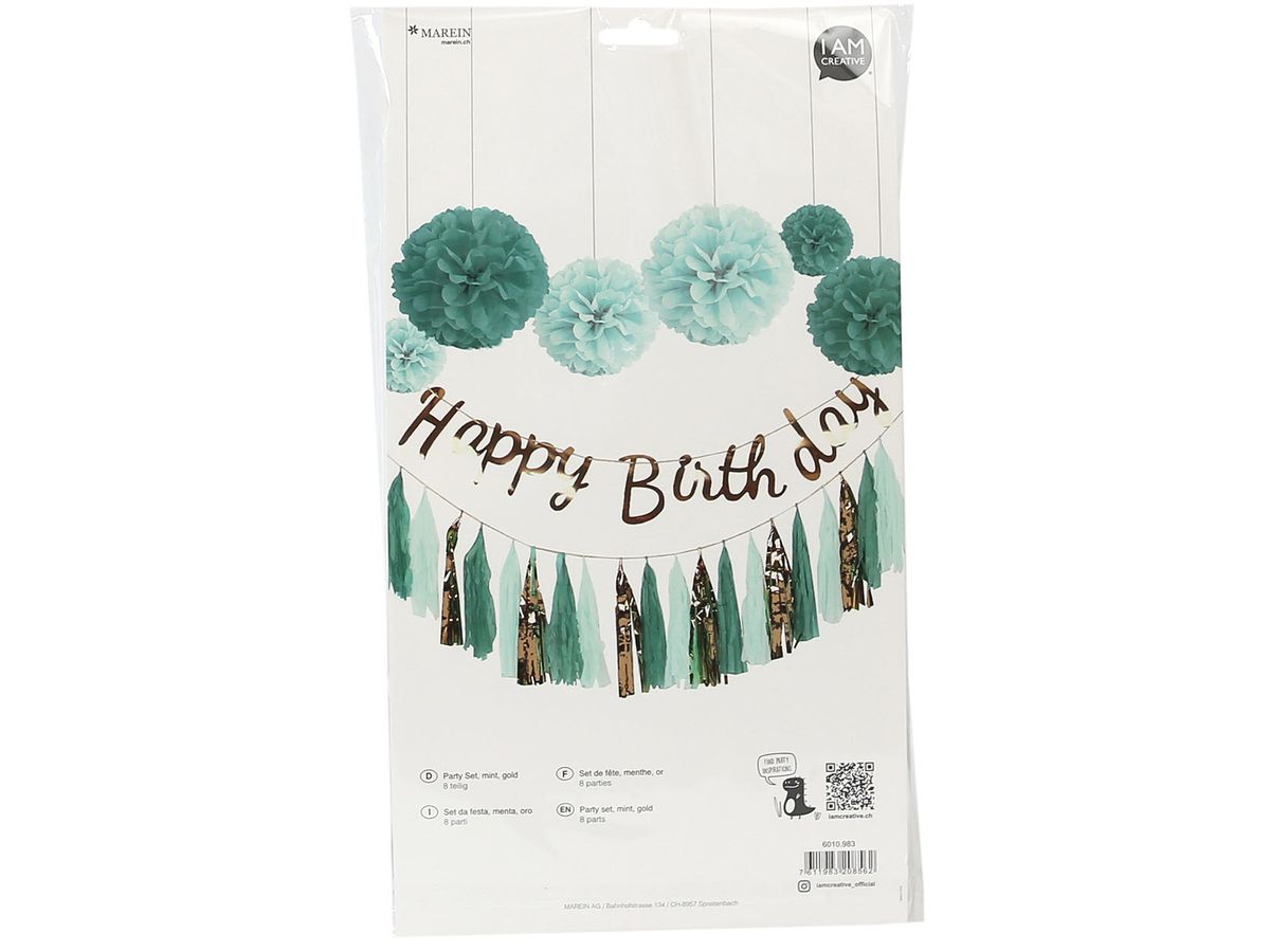 I AM CREATIVE Party Set, mint, gold 6010.983 8 Stück (7611983208562)