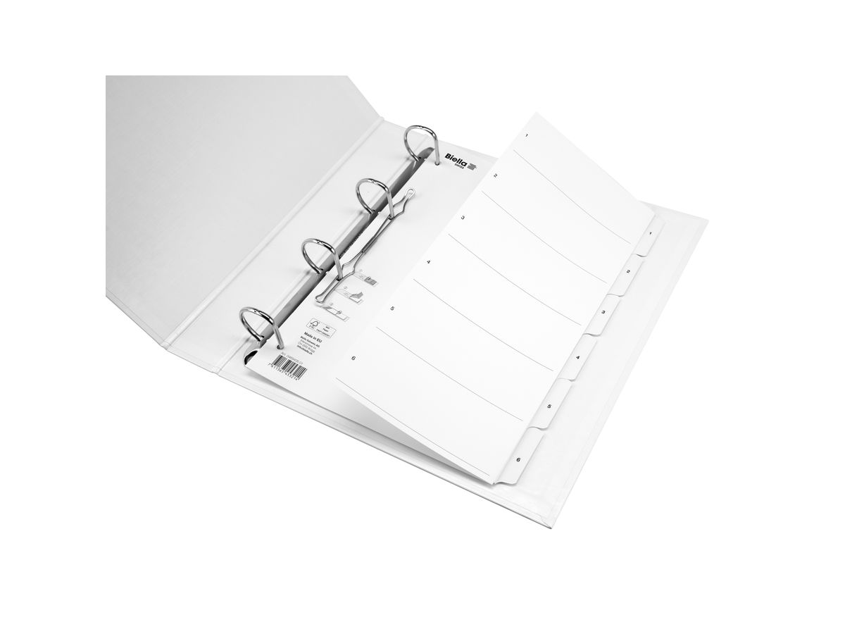 BIELLA Registro carton SmartIndex A4 46940601U bianco 1-6 (7611365453214)