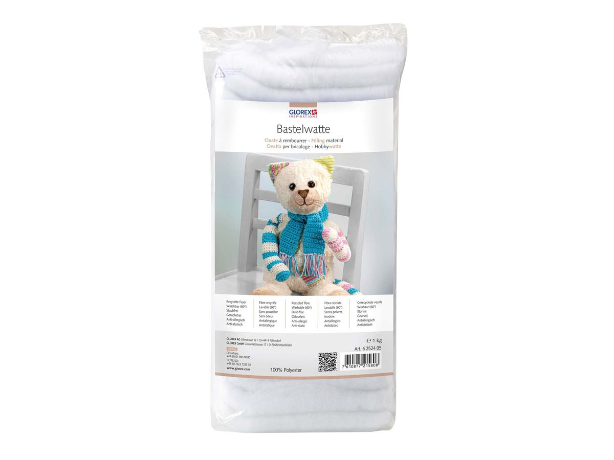 GLOREX Bastelwatte 1kg 6252405 weiss (7610877215808)