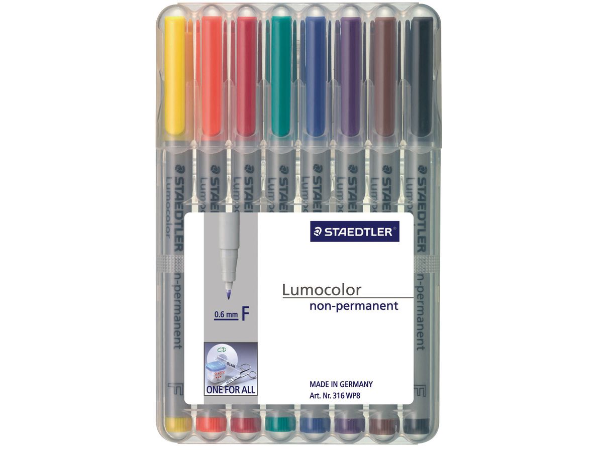 STAEDTLER Lumocolor non-perm. F 316 WP8 8 Farben ass. (4007817323601)