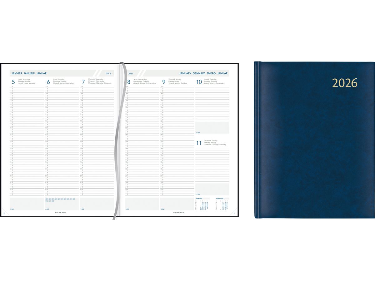 AURORA Agenda Florence PAW 2026 2715B 1S/2P blu ML 21x27cm (5411028427253)