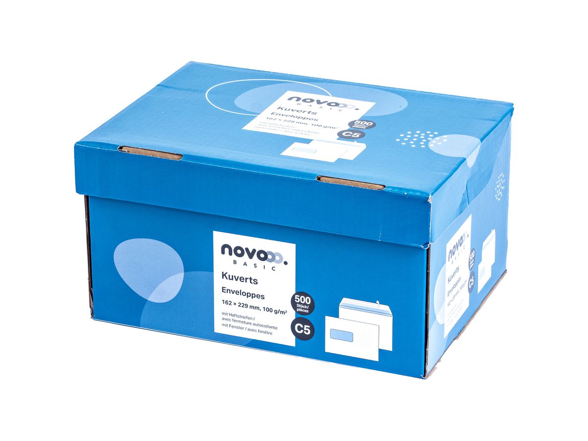 NOVOOO Couvert m/Fenster links C5 731519 100g, weiss 500 Stück (9010729101903)