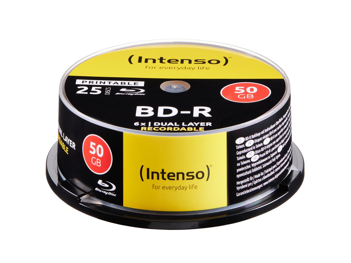 INTENSO Blue-ray 50 GB, 6x, Print. 5101124 Cake Box 25 Discs (4034303033164)